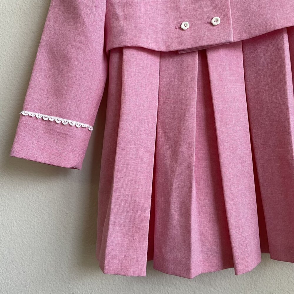 Vintage Pleated Shift Dress w/ Cropped Jacket - Picture 3 of 15